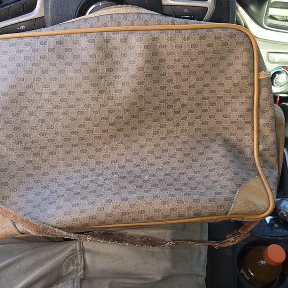 Gucci Brown Monogram Crossbody Bag with Tan Trim - Picture 16 of 16